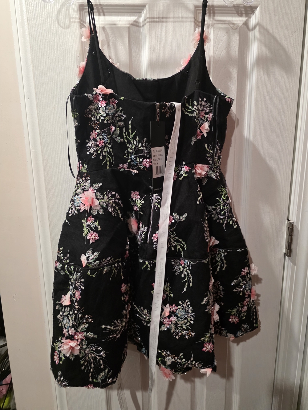 NWT Gaia Floral Mini Dress in Black SZ M - Picture 10 of 12